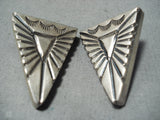 Important Vintage Navajo Sterling Silv Er Collar Protectors Native American Old-Nativo Arts