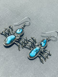 Sonunique Vintage Native American Navajo Spider Turquoise Sterling Silver Earrings-Nativo Arts