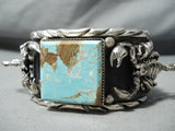 Heavy Native American #8 Turquoise Scorpion Sterling Silver Bracelet-Nativo Arts