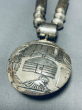 Important Leo Nez Vintage Native American Navajo Tubule Master Sterling Silver Necklace-Nativo Arts