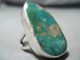 Huge Vintage Native American Navajo Royston Turquoise Sterling Silver Ring Old-Nativo Arts