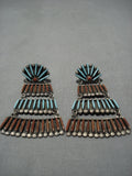 Rare Vintage Zuni Native American Jean Lasilew Sterling Silver Earrings-Nativo Arts