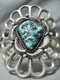 Outstanding Vintage Native American Navajo Turquoise Sterling Silver Cast Bracelet-Nativo Arts