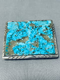 The Best Vintage Native American Navajo #8 Turquoise Inlay Sterling Silver Buckle-Nativo Arts
