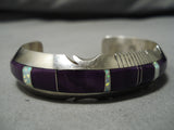 Quality Vintage Native American Navajo Steven Francisco Sugulite Sterling Silver Bracelet-Nativo Arts