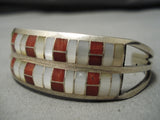 Striking Vintage Zuni Native American Navajo Gregory Thorn Sterling Silver Bracelet Old-Nativo Arts