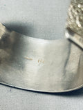 Ancient Petroglyph Vintage Native American Navajo Sterling Silver Bracelet Cuff-Nativo Arts
