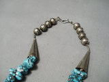 Stunning Vintage Native American Navajo Spiderweb Turquoise Nugget Sterling Silver Necklace Old-Nativo Arts