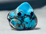 Important Ben Begaye (d.) Vintage Native American Navajo Hand Carved Toad Turquoise Ring-Nativo Arts