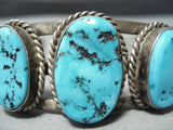 Superior Vintage Native American Navajo Sleeping Beauty Turquoise Sterling Silver Bracelet Old-Nativo Arts