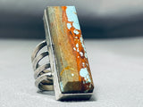 Signed Native American Navajo 8 Turquoise Sterling Silver Ring-Nativo Arts
