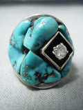 Important Vintage Native American Navajo Charles Loloma Student Turquoise Sterling Silver Ring-Nativo Arts