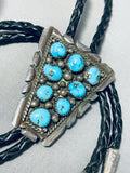 Outstanding Vintage Native American Navajo Kingman Turquoise Sterling Silver Bolo-Nativo Arts