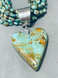 Native American Gasp! Gorgeous Vintage Santo Domingo Green Turquoise Heart Necklace-Nativo Arts