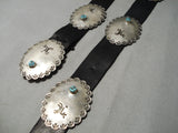 Important Vintage Native American Navajo Chee Antelope Turquoise Sterling Silver Concho Belt Old-Nativo Arts