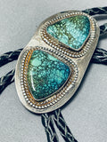 Jackson Seibert Vintage Native American Navajo Spiderweb Turquoise Sterling Silver Bolo Signed-Nativo Arts