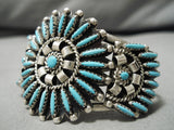 Incredible Vintage Native American Navajo Charlie John Turquoise Sterling Silver Bracelet-Nativo Arts