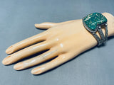Rare Early King Manassa Vintage Native American Navajo Turquoise Sterling Silver Bracelet-Nativo Arts