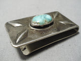 Unique Vintage Native American Navajo Pilot Mountain Sterling Silver Money Clip Old-Nativo Arts