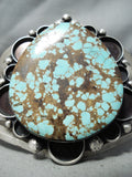 Huge Heavy Vintage Native American Navajo #8 Turquoise Sterling Silver Bracelet-Nativo Arts