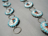 One Of The Most Detailed Vintage Zuni Native American Turquoise Concho Belt Old-Nativo Arts