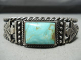 For Large Wrist Vintage Native American Navajo Royston Turquoise Sterling Silver Bracelet-Nativo Arts