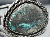 Rare Dense Fool's Gold Vintage Native American Navajo Turquoise Sterling Silver Bracelet-Nativo Arts