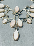 Most Detailed Vintage Native American Navajo Pink Shell Sterling Silver Garden Necklace-Nativo Arts