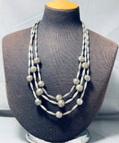 Opulent Hand Hammered Sterling Silver Vintage Native American Navajo Necklace-Nativo Arts