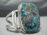 Monster Vintage Native American Navajo Gilbert Turquoise Sterling Siler Bracelet Old-Nativo Arts