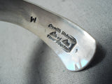Authentic Vintage Native American Navajo Orville Tsinnie Sterling Silver Bracelet-Nativo Arts
