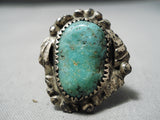 Magnificent Vintage Native American Navajo Turquoise Sterling Silver Ring Old-Nativo Arts