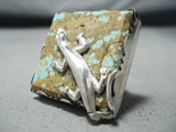 Fantastic San Felipe Native American 8 Turquoise Sterling Silver Gecko Ring-Nativo Arts
