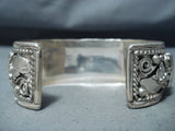 One Of The Best Vintage Native American Navajo Inlaid Turquoise Sterling Silver Bracelet-Nativo Arts