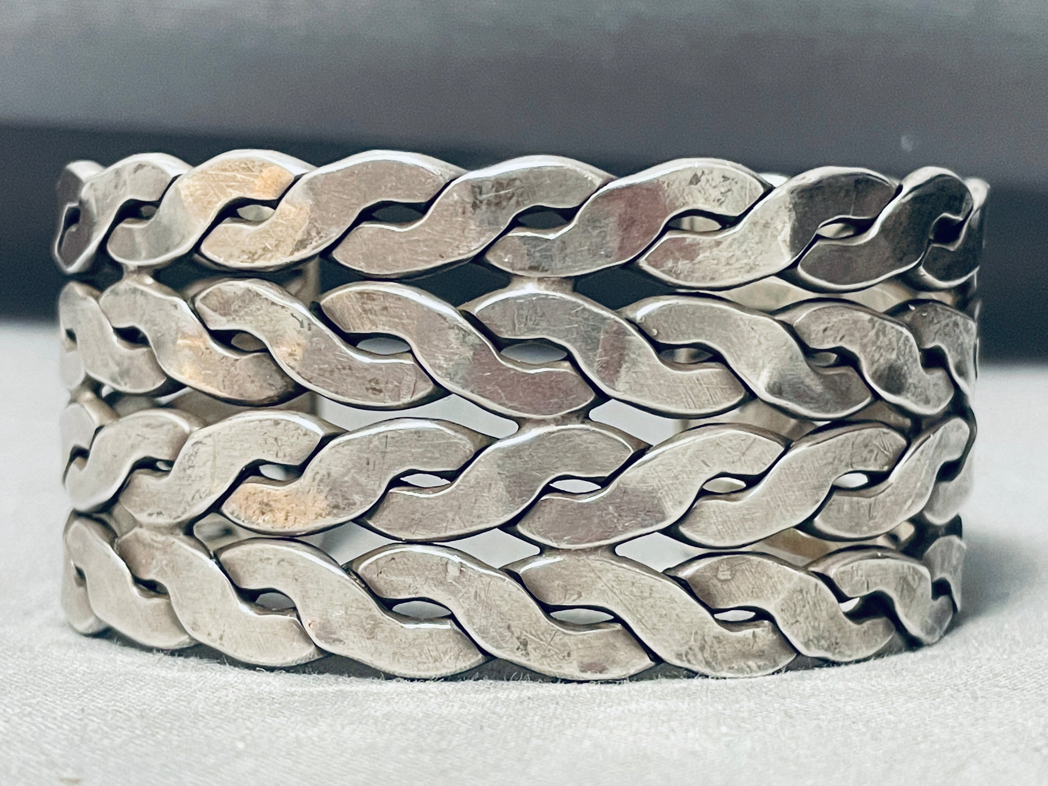 One Of The Best Ever Vintage Native American Navajo Rope Sterling Silv ...