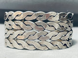 One Of The Best Ever Vintage Native American Navajo Rope Sterling Silver Bracelet Old-Nativo Arts
