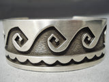 Magnificent Vintage Hopi Sterling Silver Bracelet Native American Old-Nativo Arts