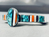 Important Abe Begay Vintage Native American Navajo Sterling Silver Inlay Bracelet 6-1/2 Wrist-Nativo Arts