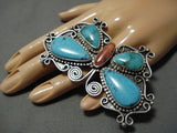 Important Tonya Rafael Turquoise Sterling Silver Vintage Native American Navajo Ring-Nativo Arts