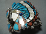 Just Wow, One Of Best Ever Vintage Native American Zuni Turquoise Sterling Silver Bracelet-Nativo Arts
