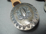 Astounding signed Navajo Sterling Silver Concho Belt Native American-Nativo Arts