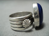 Impressive Navajo Lapis Sterling Silver Ring Native American-Nativo Arts