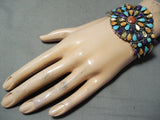 Colorful Native American Navajo Turquoise Charoite Sterling Silver Shell Bracelet-Nativo Arts