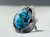Rare Turquoise Vintage Native American Navajo Morenci Sterling Silver Ring-Nativo Arts