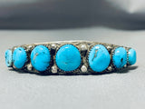 Outstanding Vintage Native American Navajo Sleeping Beauty Turquoise Sterling Silver Bracelet-Nativo Arts