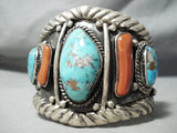 One Of Best Ever Heavy Mens Vintage Native American Navajo Turquoise Sterling Silver Bracelet-Nativo Arts