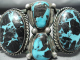 Very Rare Vintage Native American Navajo Godber Turquoise Sterling Silver Bracelet-Nativo Arts