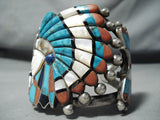 Just Wow, One Of Best Ever Vintage Native American Zuni Turquoise Sterling Silver Bracelet-Nativo Arts
