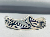 Important Vintage Native American Navajo Steve Begay Sterling Silver Thick Bracelet-Nativo Arts