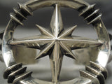 Important North Star Vintage Native American Navajo Aaron Anderson Sterling Silver Bracelet-Nativo Arts